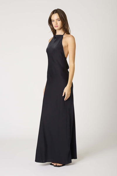 Vestido azul largo sin esplada