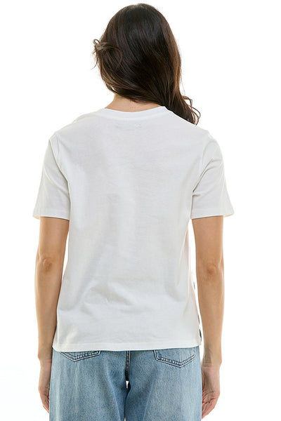 Camiseta blanca plata