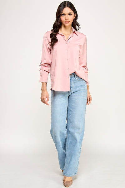 Blusa rosa botón