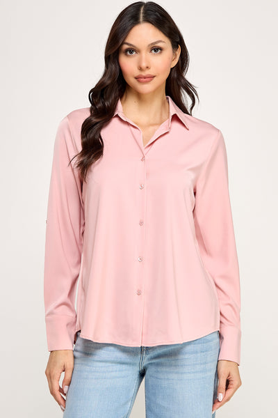 Blusa rosa botón