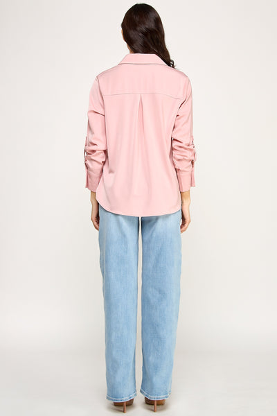 Blusa rosa botón