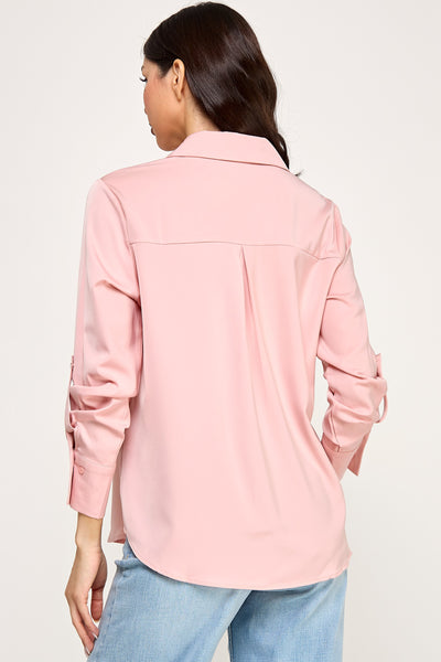 Blusa rosa botón