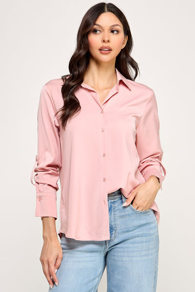 Blusa rosa botón