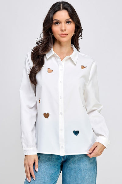 Blusa camisola blanca botón