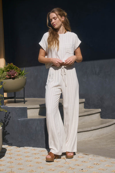 Pantalón beige lino