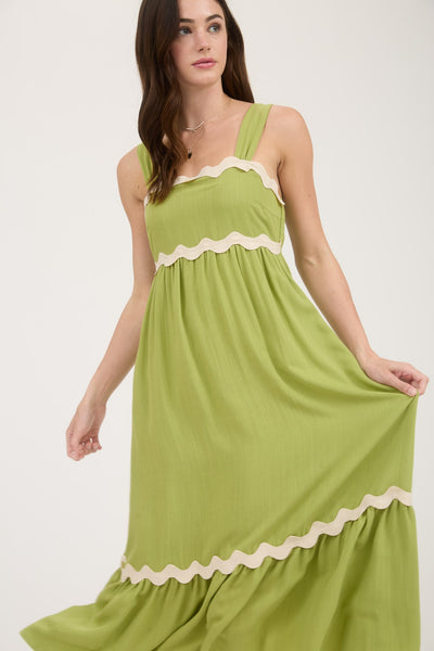 Vestido verde a media pierna