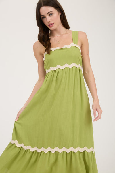 Vestido verde a media pierna