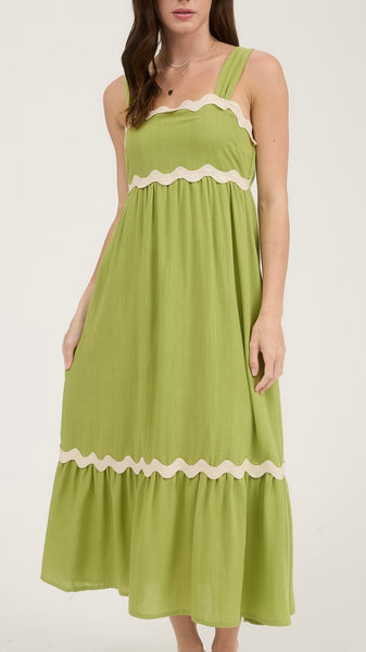 Vestido verde a media pierna