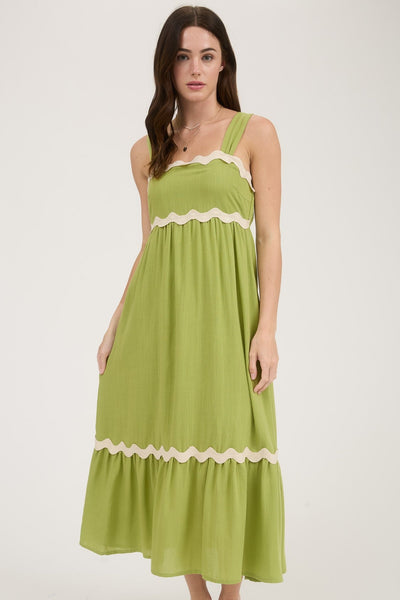 Vestido verde a media pierna