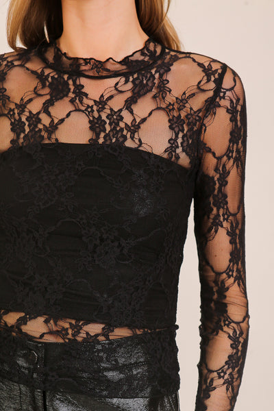 Blusa negra encaje