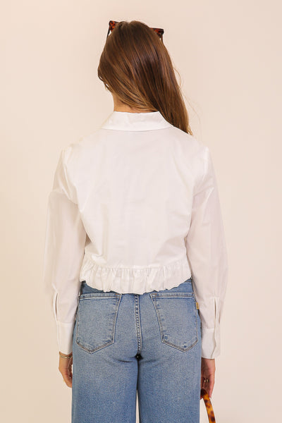 Blusa blanca botones burbuja