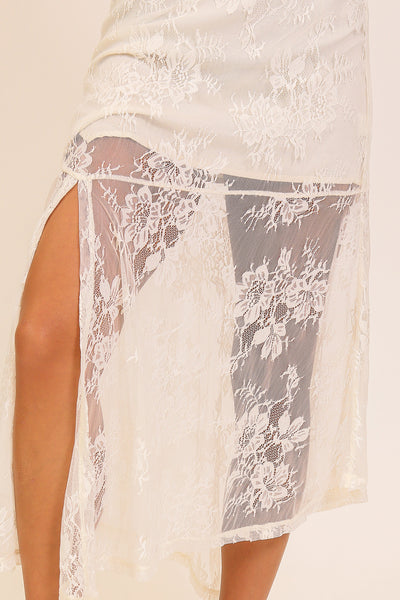 Falda beige encaje a media pierna (NO)