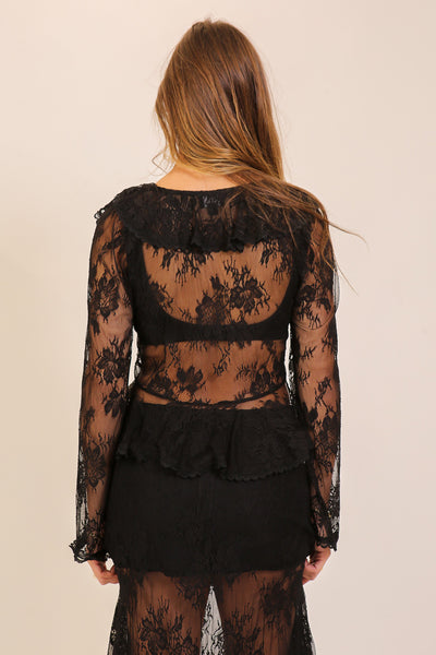 Blusa negra encaje