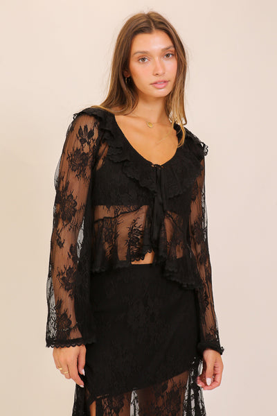 Blusa negra encaje