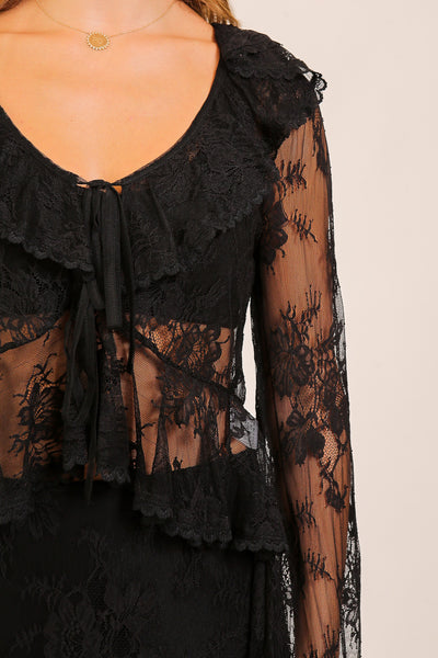 Blusa negra encaje