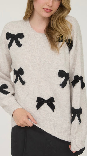 Suéter beige moño