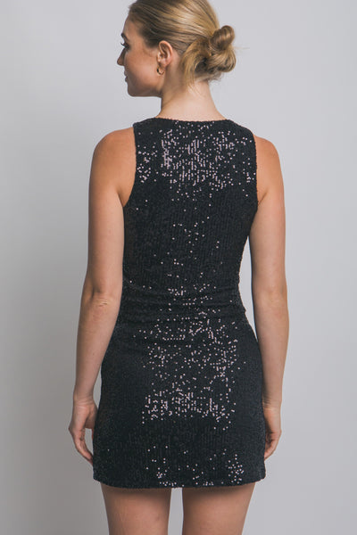 Conjunto negro lentejuela falda