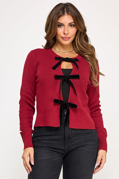 Suéter vino moños