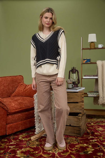 Suéter blusa negro beige