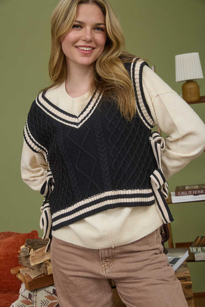 Suéter blusa negro beige