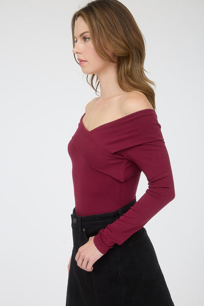 Blusa vino hombro