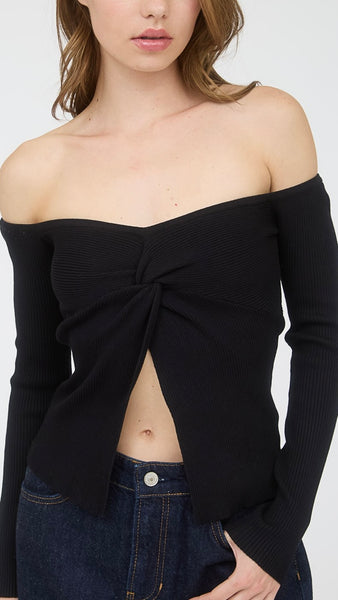 Blusa negra abierta