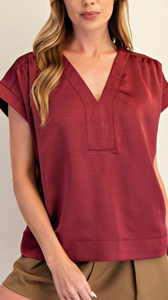 Blusa vino manga corta