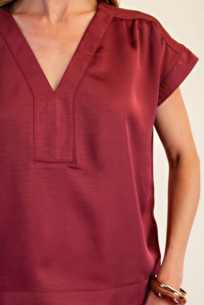 Blusa vino manga corta