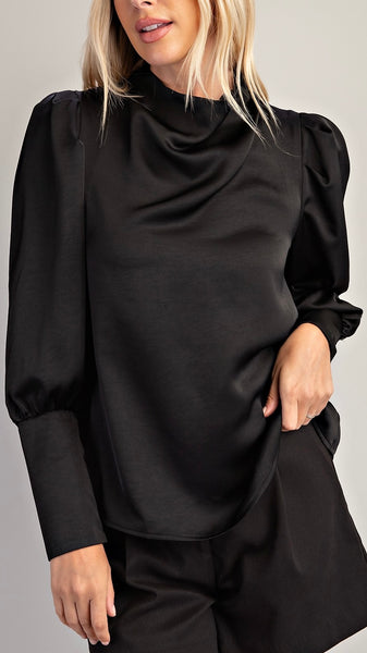 Blusa negra manga larga