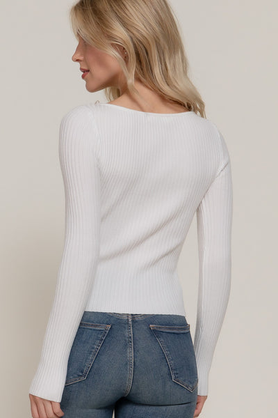 Suéter blanco perla