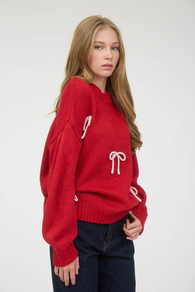 Suéter rojo moño
