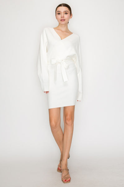 Vestido beige sueter