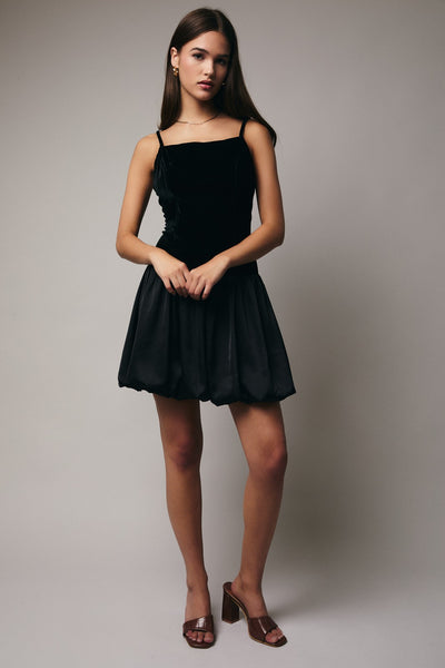 Vestido negro burbuja