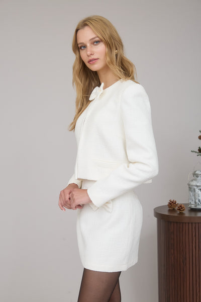 Saco beige crema moño