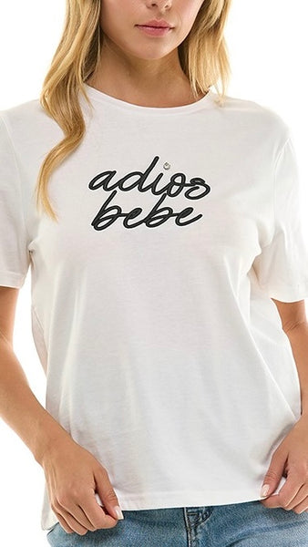 Camiseta blanca adios bebe