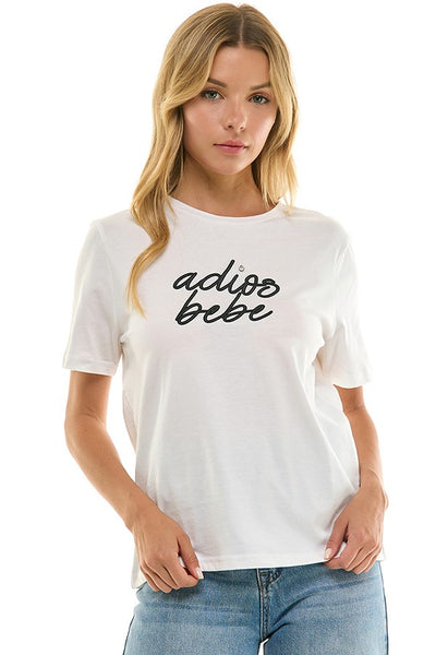 Camiseta blanca adios bebe