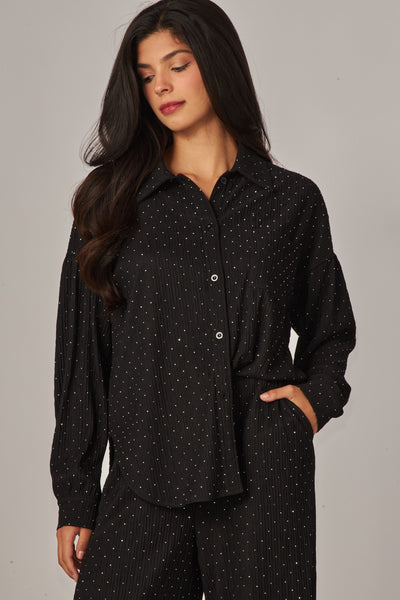 Conjunto negro brillos