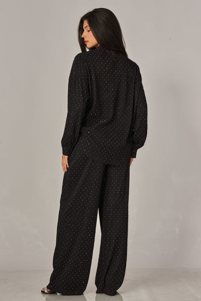 Conjunto negro brillos