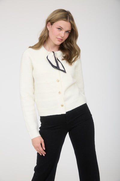 Suéter beige corbata