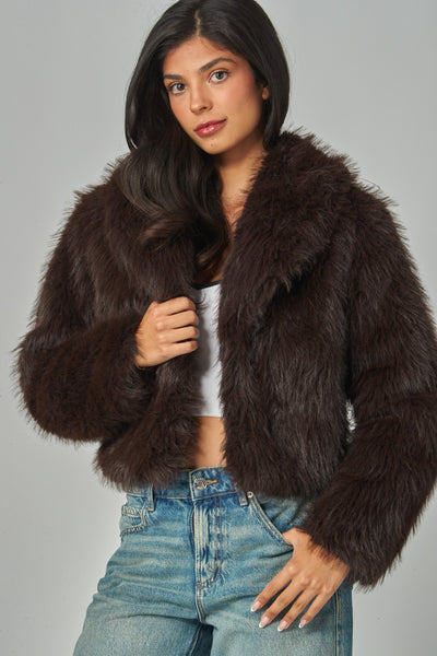 Chamarra peluche café