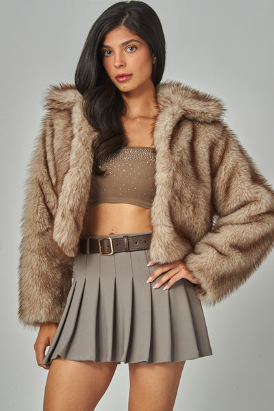 Chamarra peluche beige