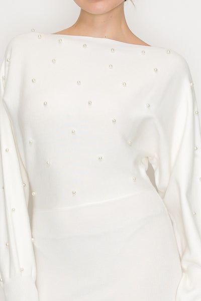 Vestido tejido beige