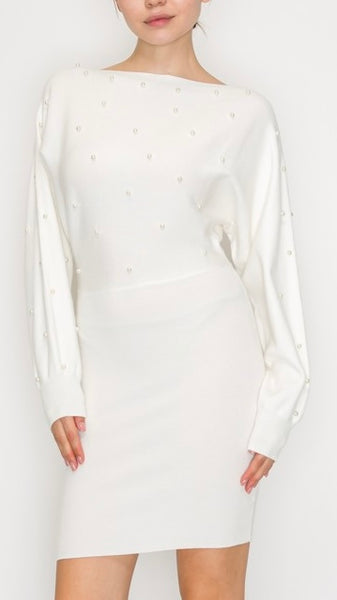 Vestido tejido beige