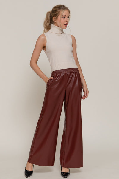 Pantalón vino piel