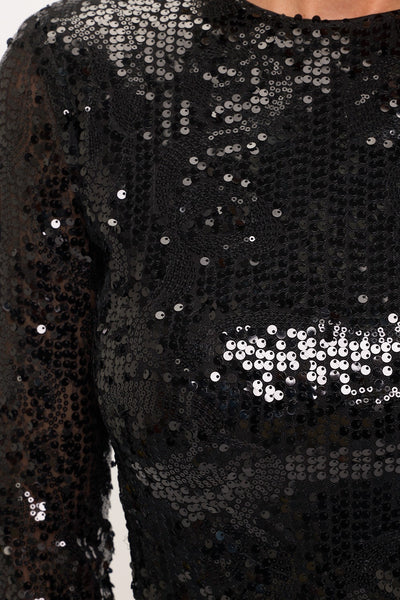Blusa negra lentejuela