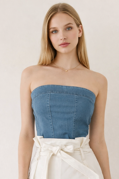 Crop top mezclilla