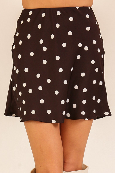 Falda lunares café
