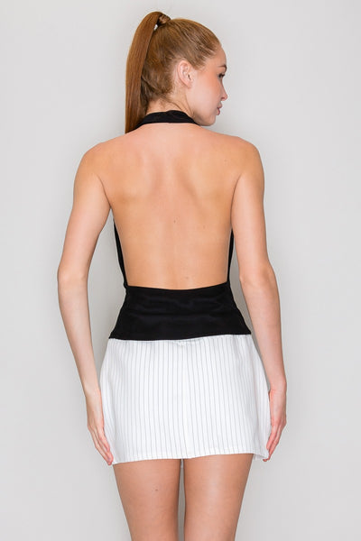 Blusa negra halter