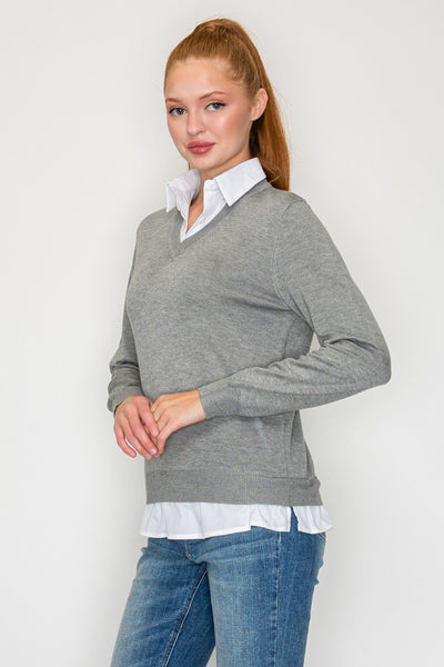 Blusa suéter gris
