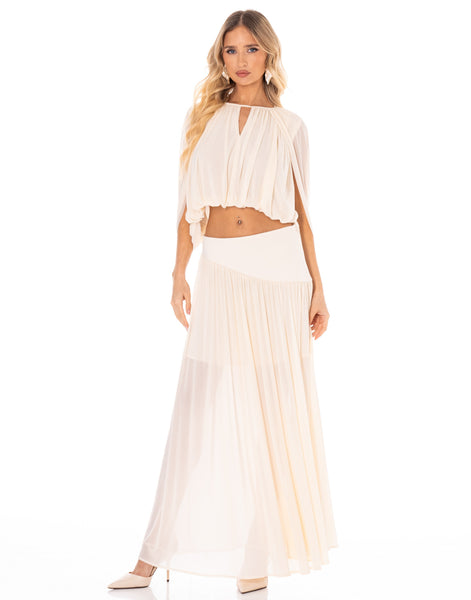 Conjunto beige falda